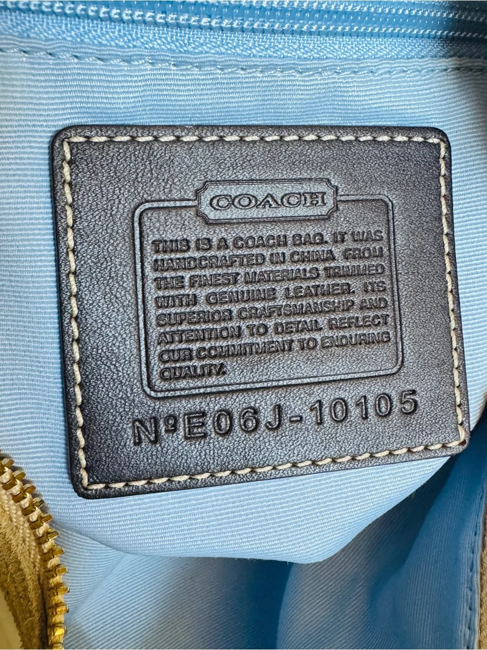 Coach 🩵🤎 Soho 10105 Satin Scarf Print Hobo Shoulder Bag Blue Brown Y2K Tassel - Picture 3 of 14
